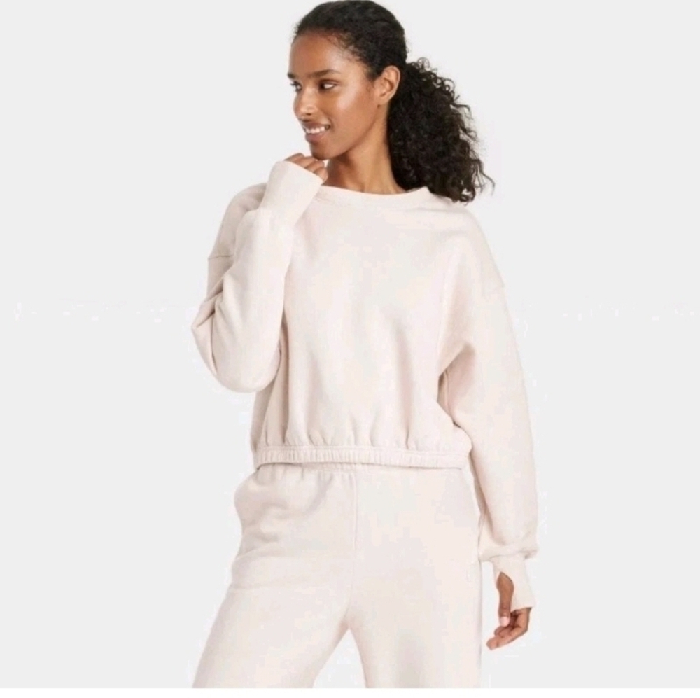 Joylab Women's Cropped Fleece Sweatshirt